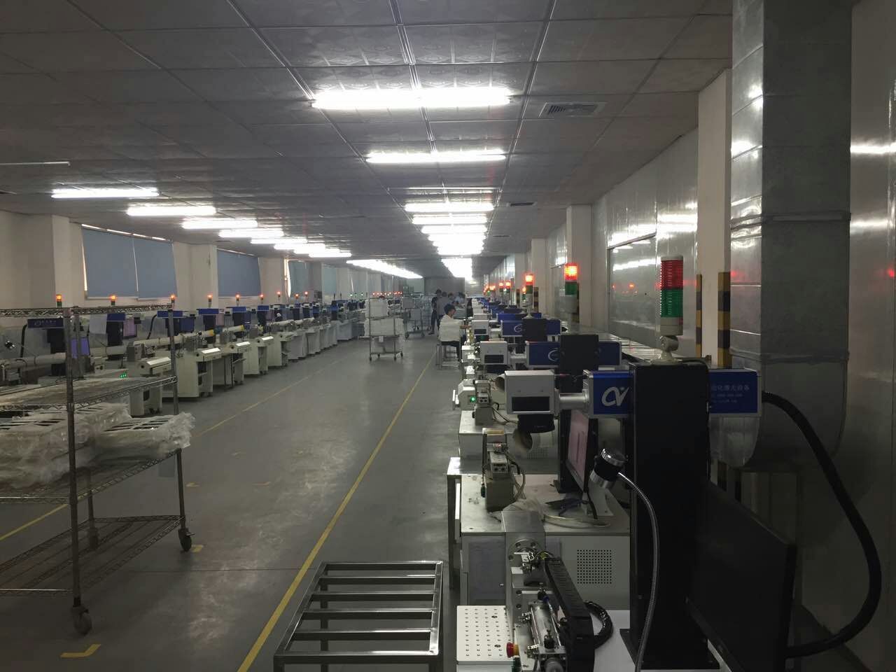 激光打标机生产线应用客户车间